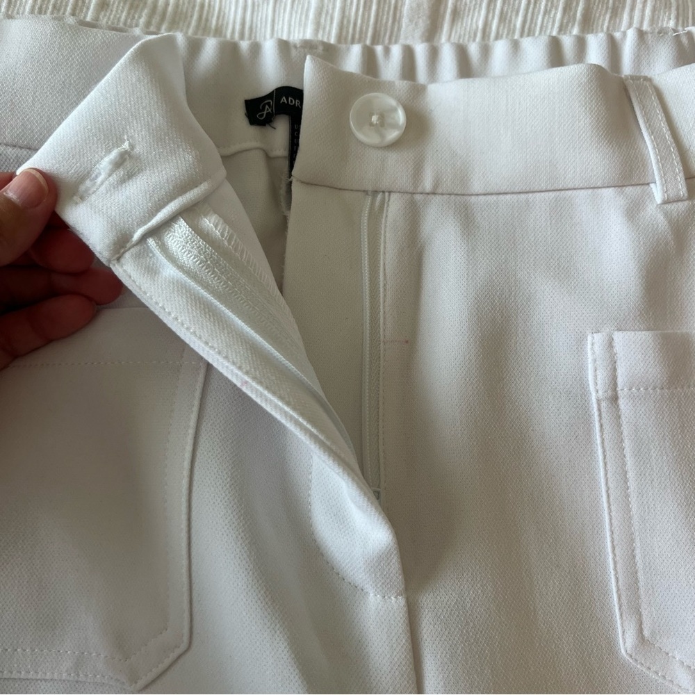 2/$30 Adrianna Papell Classic White Wide Leg Cropped Sailor Trouser Pants - Picture 8 of 16